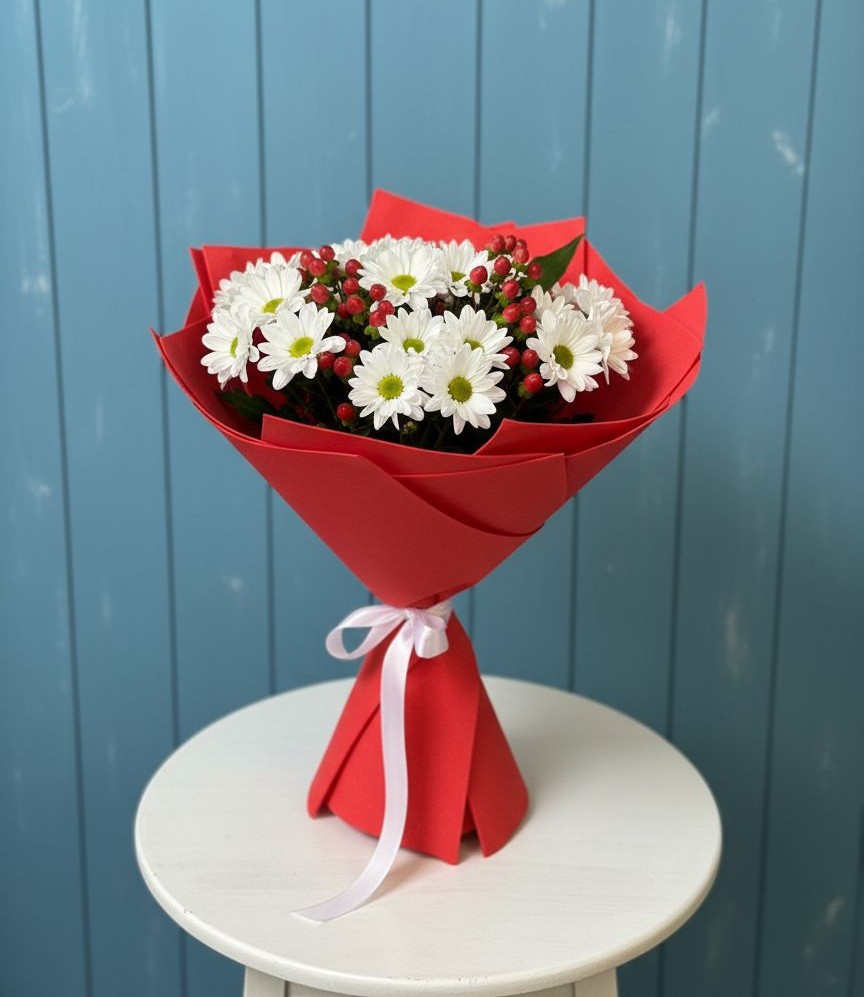 Букет цветов из: Хризантемы в Старовеличковской