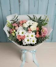 Букет цветов из:  Розы, Лизиантусы и Хризантемы #REPLACE_PRED# Старовеличковской