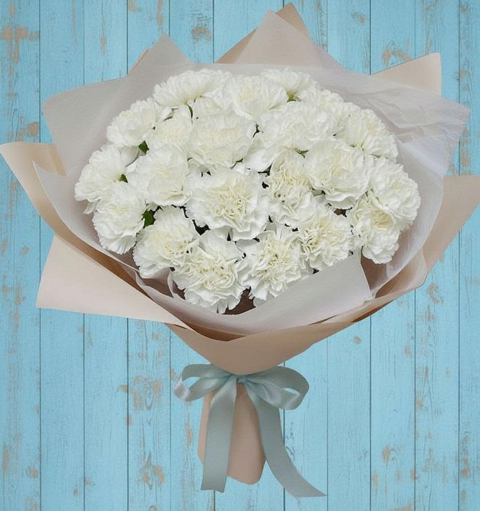 Букет цветов из: Гвоздики в Старовеличковской