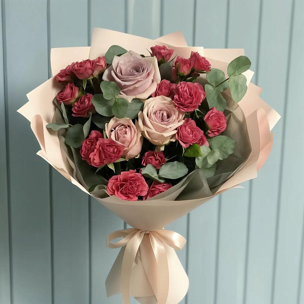 Букет цветов из: Гвоздики и Розы в Старовеличковской