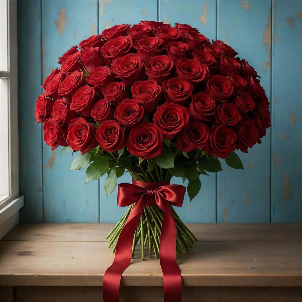 Букет Красные розы Блэк Меджик в Старовеличковской