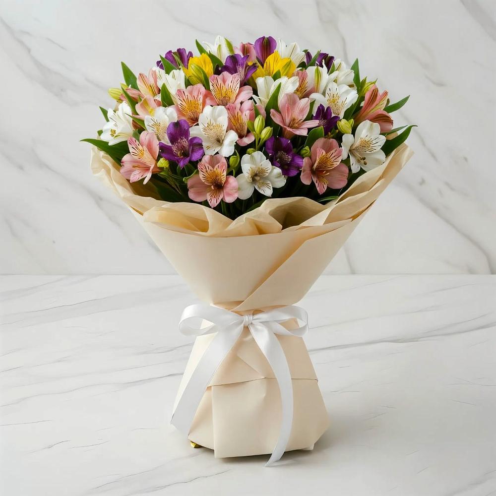 Букет цветов из: Альстромерии в Старовеличковской