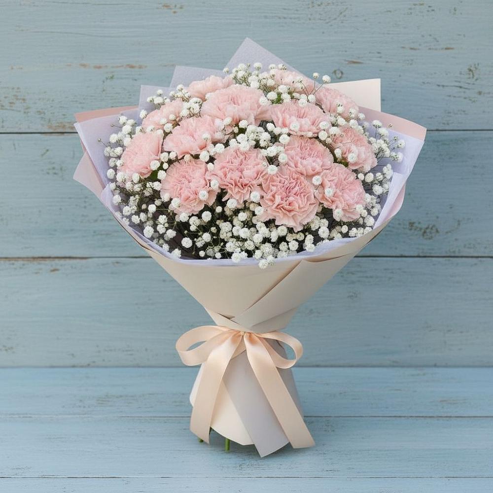 Букет цветов из: Гвоздики в Старовеличковской