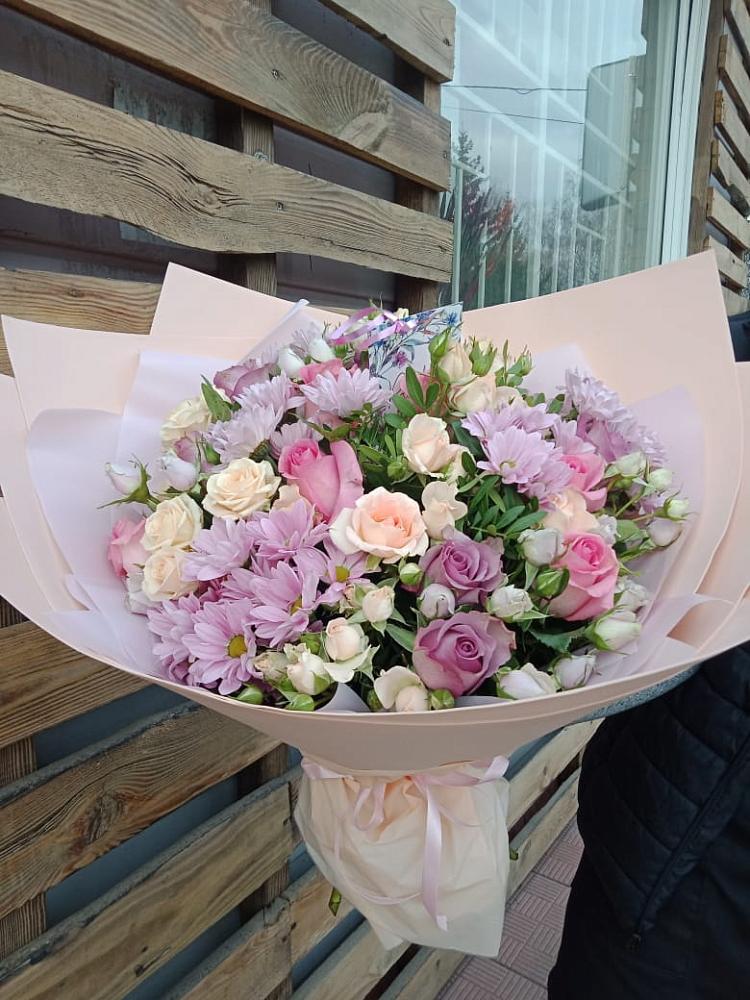 Букет цветов из: Розы и Хризантемы в Старовеличковской