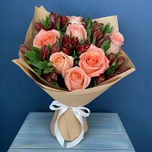 Букет цветов из:  Розы и Альстромерии в Старовеличковской