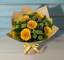Букет цветов из:  Герберы и Хризантемы в Старовеличковской