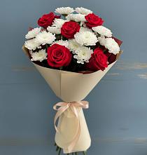 Букет цветов из:  Розы и Хризантемы в Старовеличковской