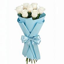 Букет 7 белых роз Проуд в Старовеличковской