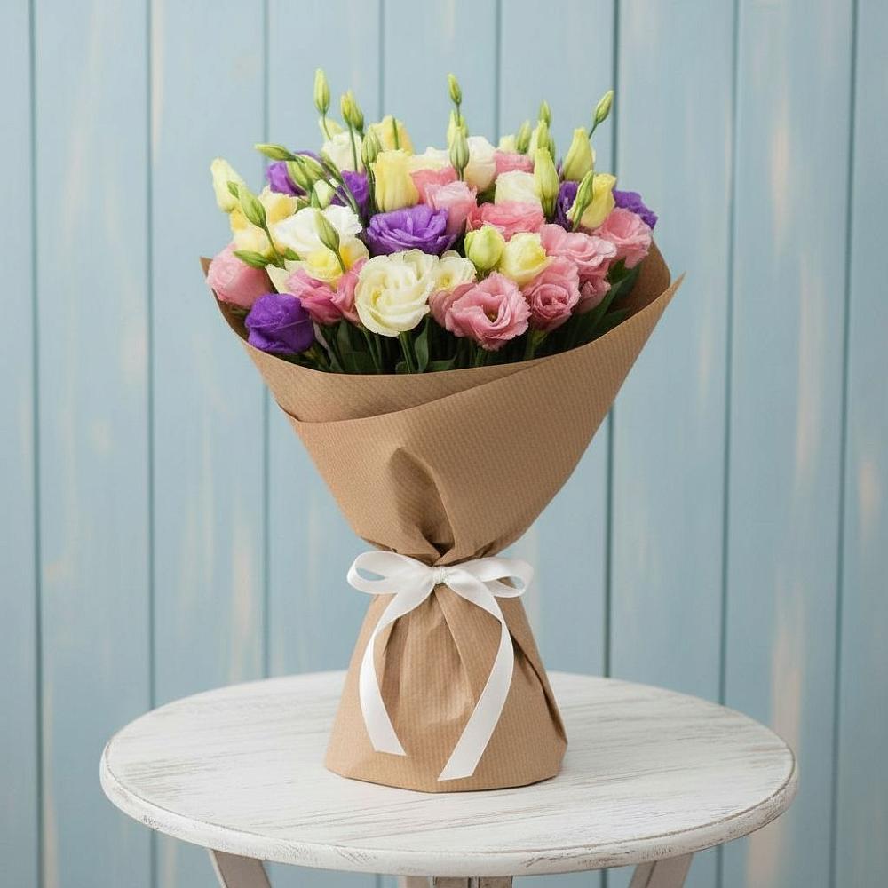 Букет цветов из: Лизиантусы в Старовеличковской