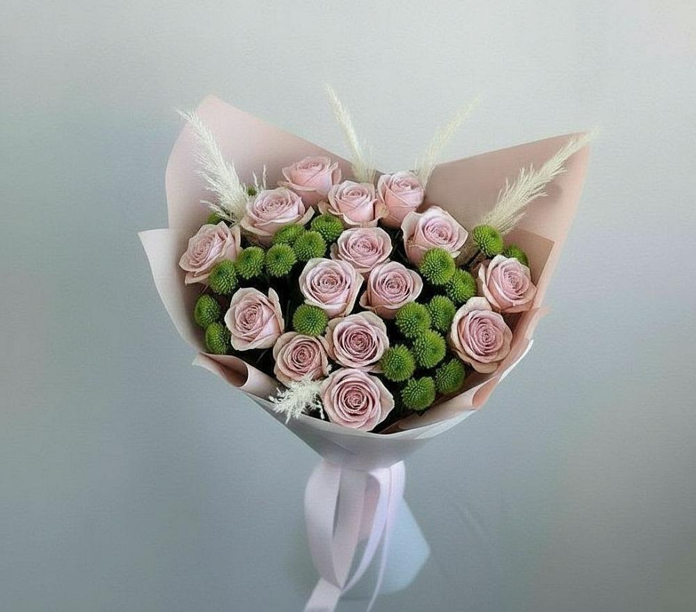 Букет цветов из: Розы и Хризантемы в Старовеличковской