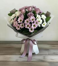 Букет цветов из:  Хризантемы и Розы в Старовеличковской