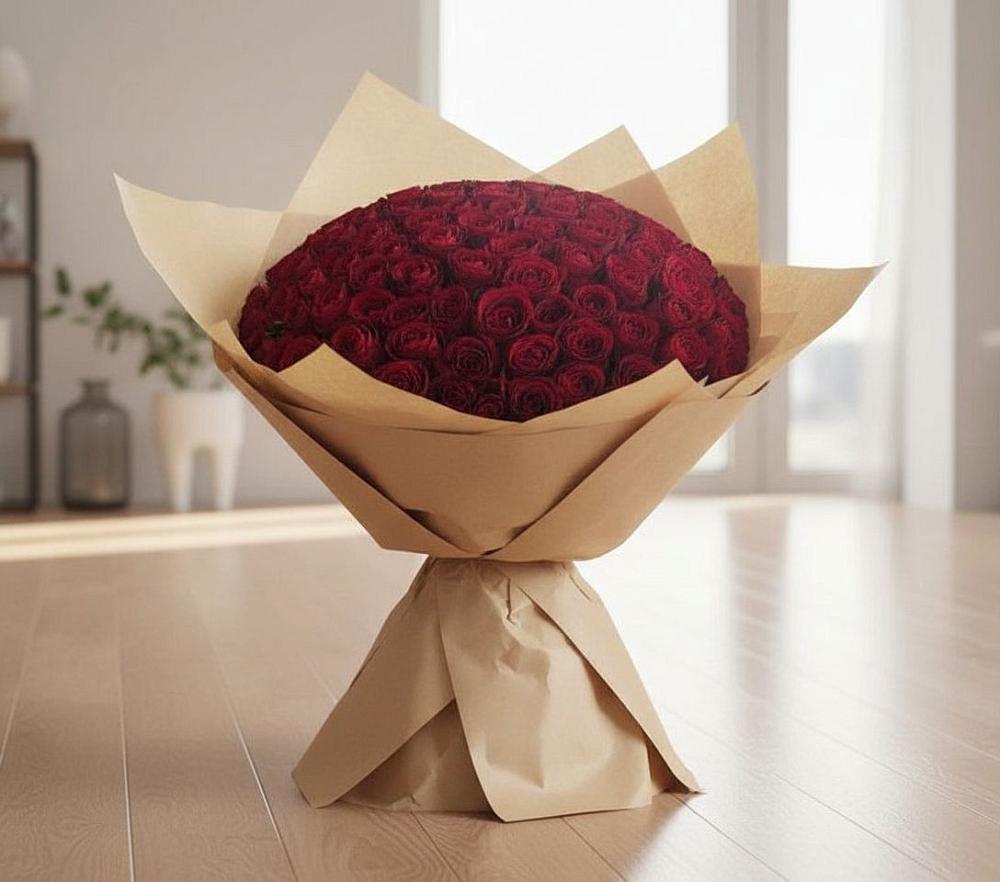 Букет 101 Красная роза в Старовеличковской