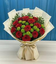 Букет цветов из:  Розы и Хризантемы в Старовеличковской