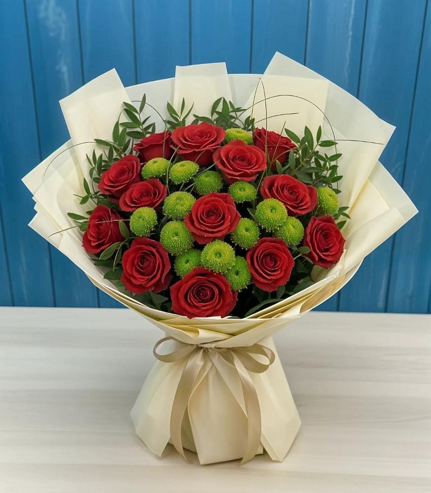 Букет цветов из: Розы и Хризантемы в Старовеличковской