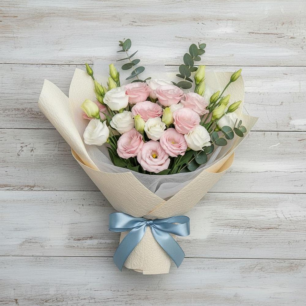 Букет цветов из: Лизиантусы в Старовеличковской